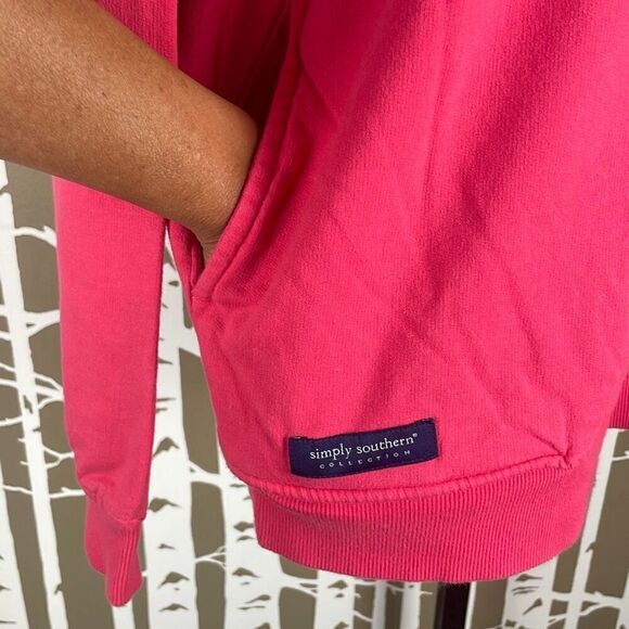 Simply Southern Anchor Print Zip Neck Sweatshirt L - Picture 5 of 9